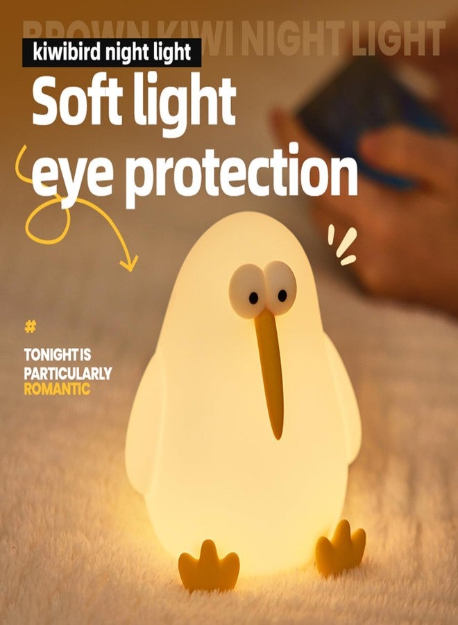 YEEFIGRO Cute Baby Night Light for Kids,Squishy Kiwibird Bedside Lamp for Night Stands,Rechargeable Dimmable Silicone Nursery Toddler Animal Nightlight,Fun Decor for Children Bedroom,Children's Day Gift - Image 3
